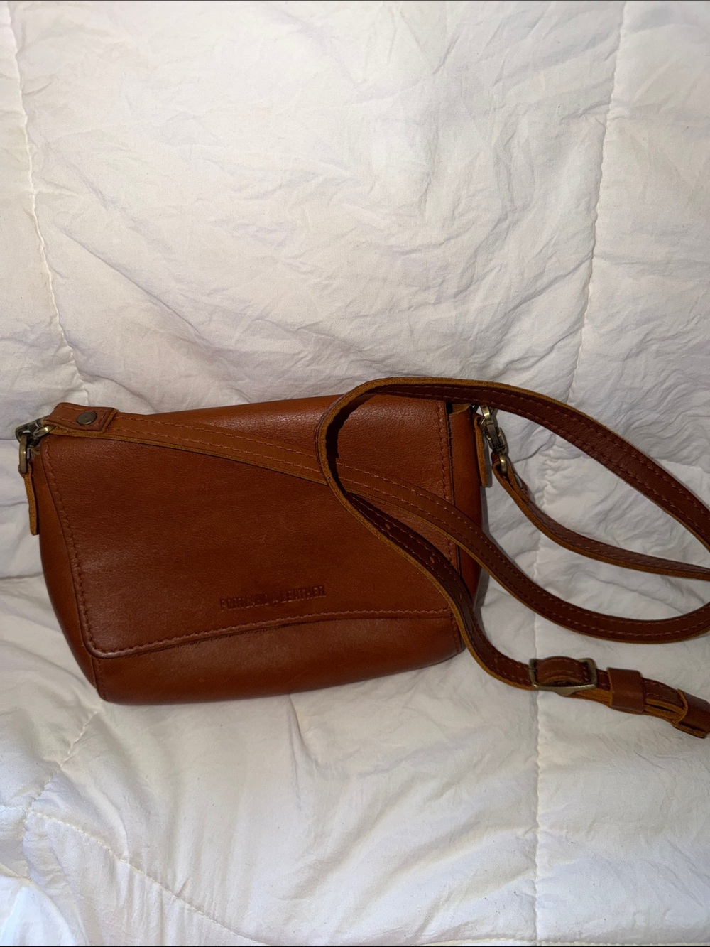 Portland Leather Tan/Brown Leather Crossbody Bag
